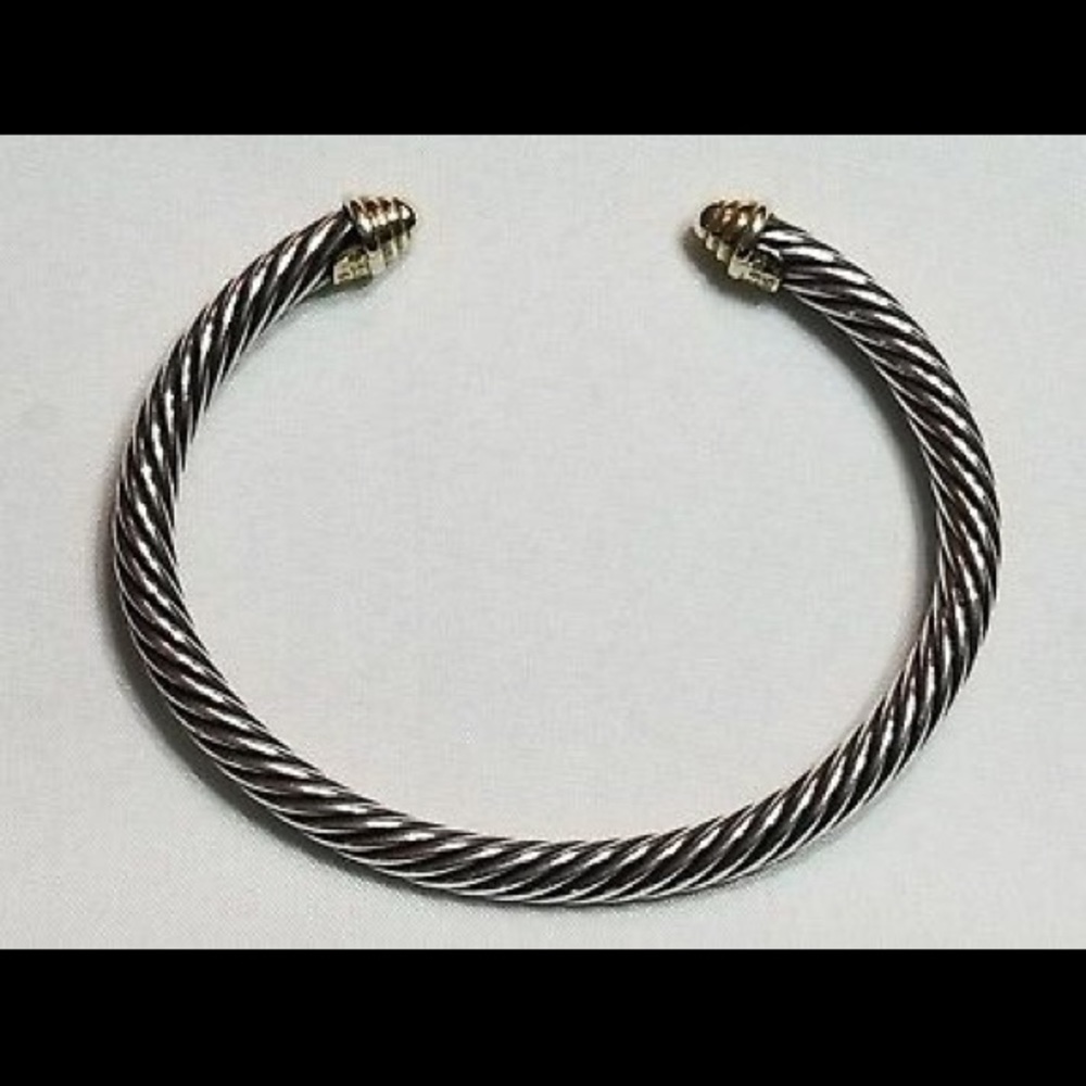 David Yurman Silver and Gold Cable Bracelet